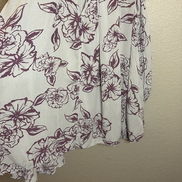 Free People Purple and Gray Floral Tunic top or Mini Dress/ Size Small - Picture 9 of 12